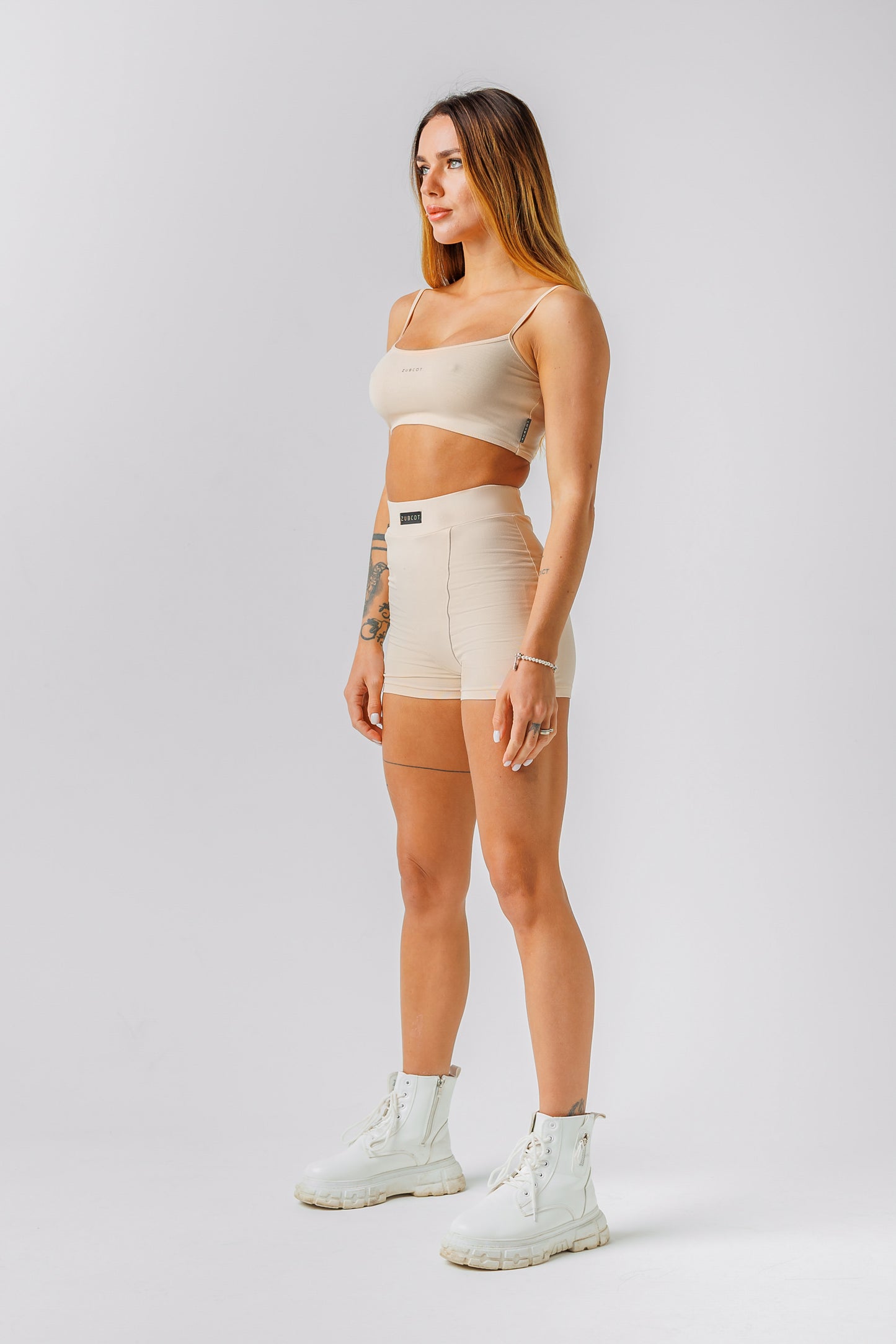 Set of Viscose (TOP+SHORTS)- BEIGE