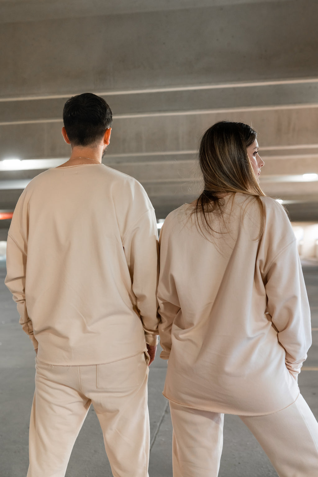 Men's Oversized Sweatshirt -BEIGE