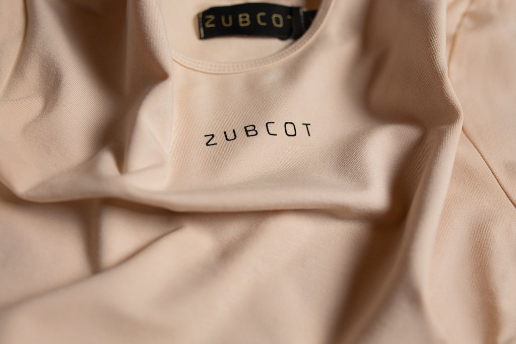 Long Sleeve Crop Top Viscose-BEIGE