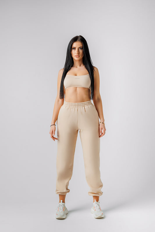 Women's Sweatpants -BEIGE