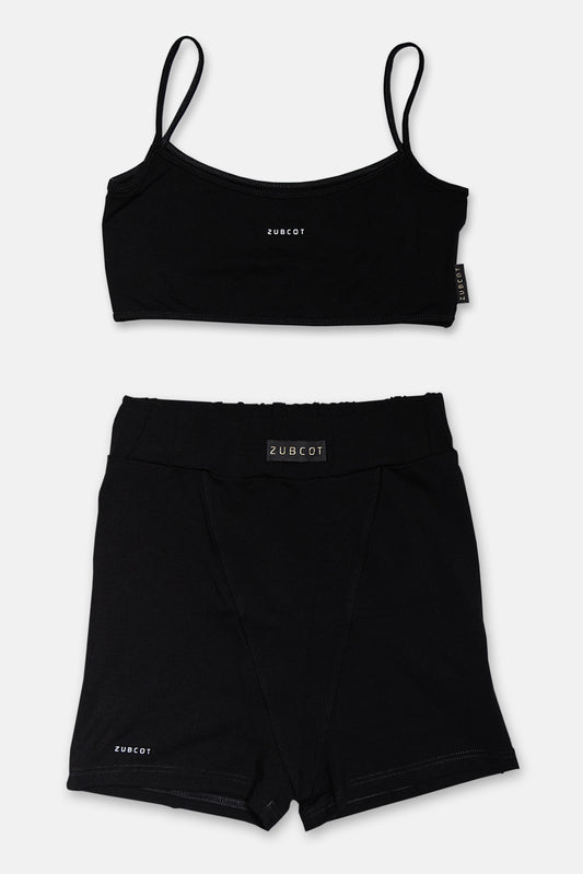 Set of Viscose (TOP+SHORTS)- BLACK