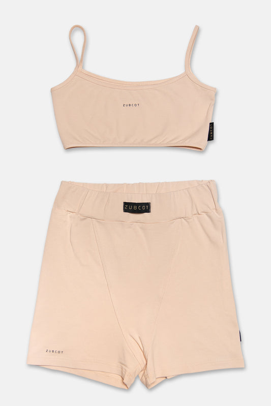 Set of Viscose (TOP+SHORTS)- BEIGE