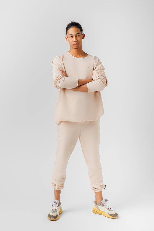 Men's Oversized Sweatshirt -BEIGE